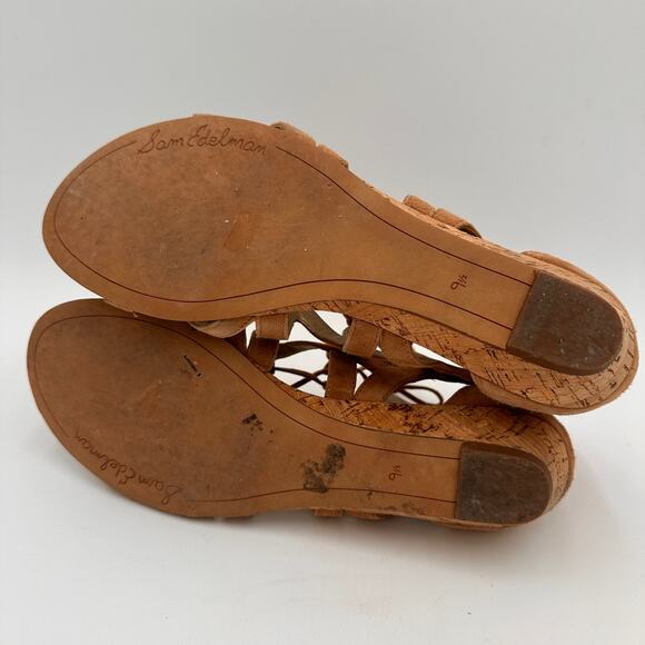 Sam Edelman Dawson Suede Cork Gladiator Sandals Size 9.5 - Picture 4 of 8